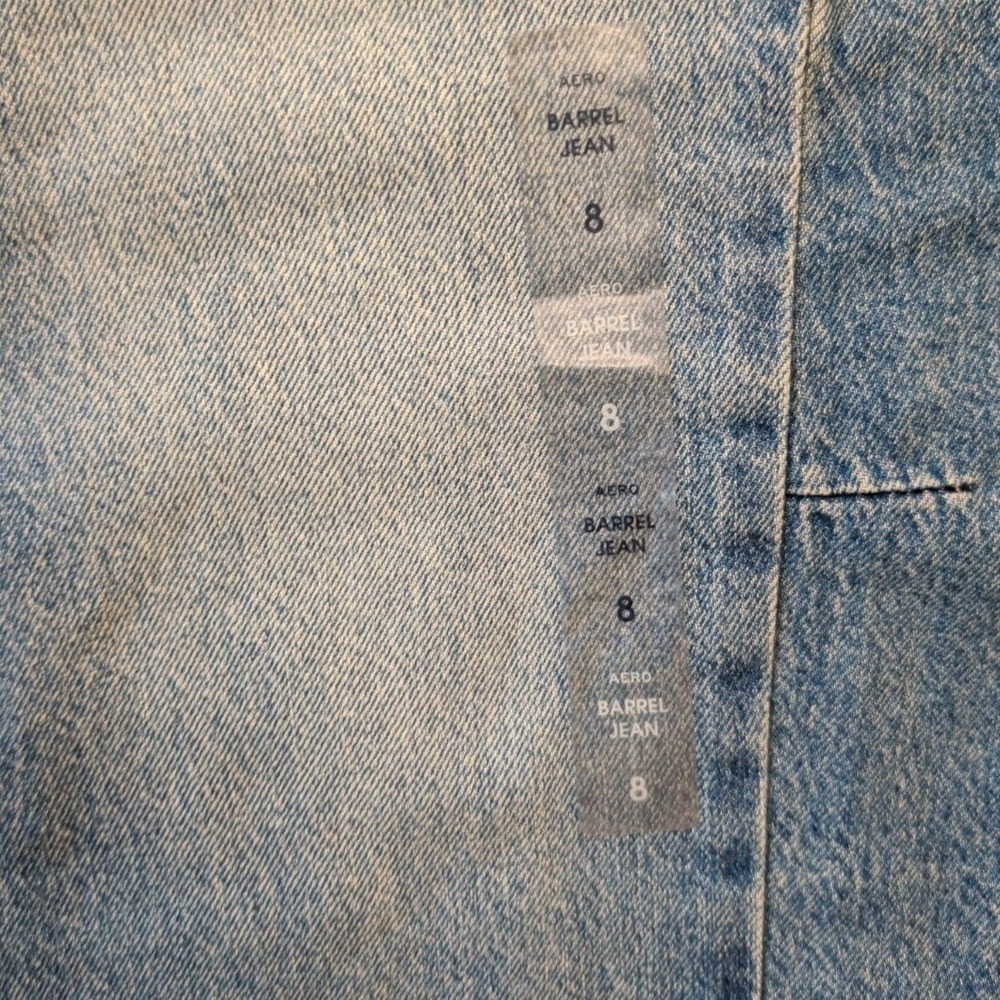Aeropostale Barrel Blue Jean Womens Size 8 (Act 32x37) Wide Leg Denim NWT - Picture 4 of 8